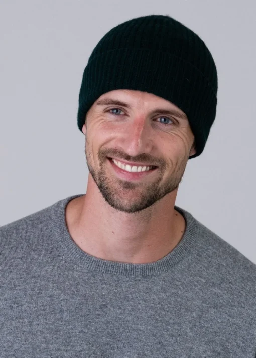 Cashmere Ribbed Hat - Bottle