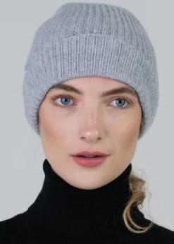 Cashmere Ribbed Hat - Flannel