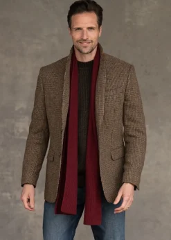 Cashmere Ribbed Scarf - Claret