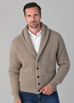Cashmere Windsor Shawl Jacket - Dark Natural