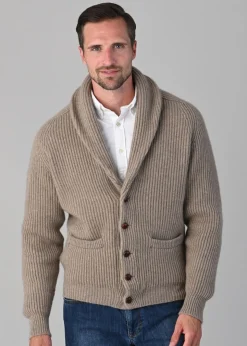 Cashmere Windsor Shawl Jacket - Dark Natural
