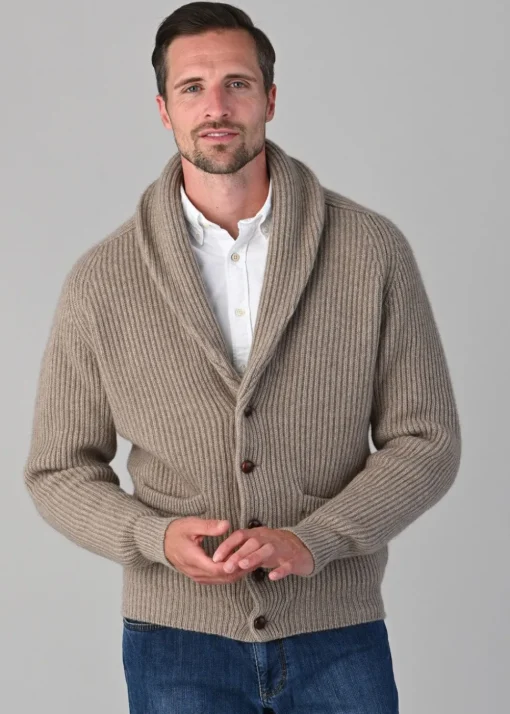 Cashmere Windsor Shawl Jacket - Dark Natural