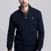 Casual Cotton Half Zip - Evening Blue