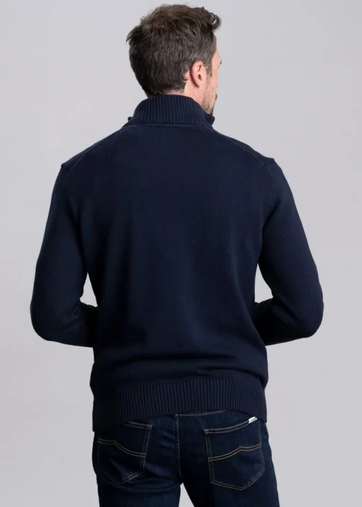 Casual Cotton Half Zip - Evening Blue