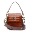 Chelsea Saddle Bag - Tan Croc
