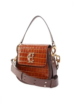 Chelsea Saddle Bag - Tan Croc