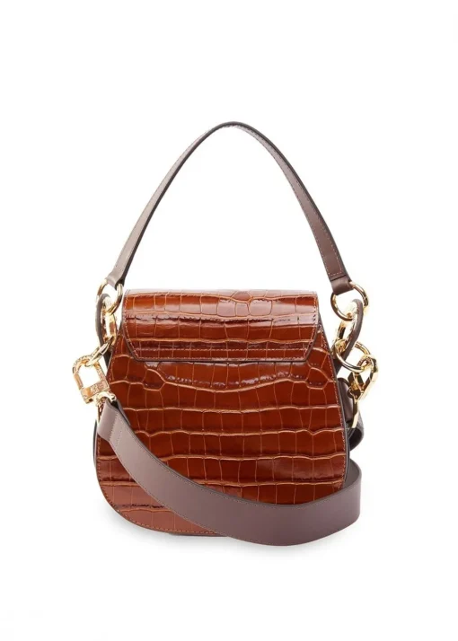 Chelsea Saddle Bag - Tan Croc