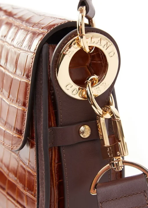 Chelsea Saddle Bag - Tan Croc