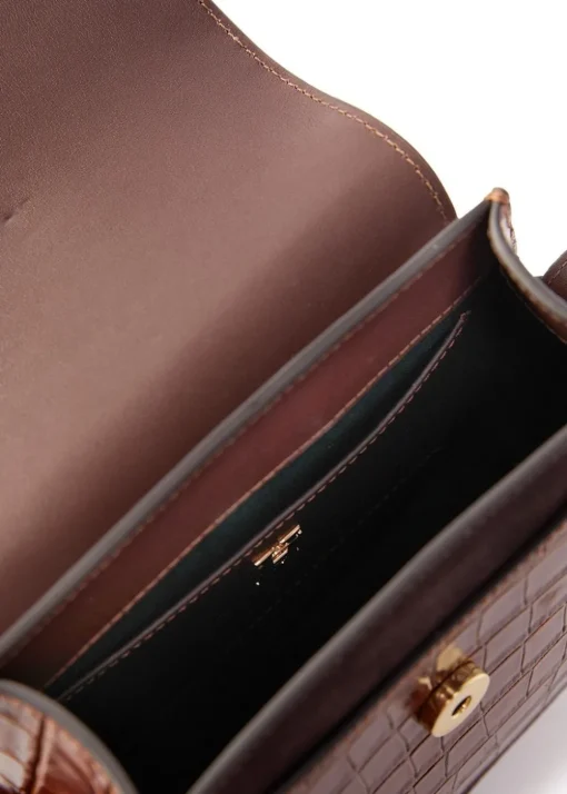 Chelsea Saddle Bag - Tan Croc