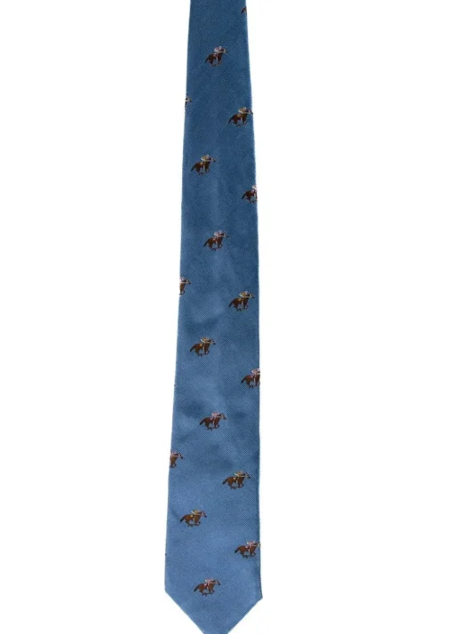 Cheviot Tie - Sky Blue Racing Horse
