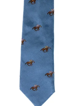 Cheviot Tie - Sky Blue Racing Horse