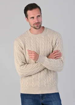 Chirnside 4 Ply Cashmere Crew - Linen