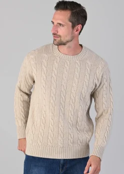 Chirnside 4 Ply Cashmere Crew - Linen