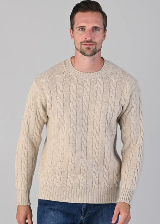 Chirnside 4 Ply Cashmere Crew - Linen