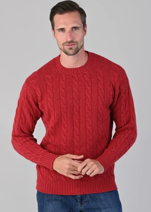 Chirnside 4 Ply Cashmere Crew - Poppy Mel