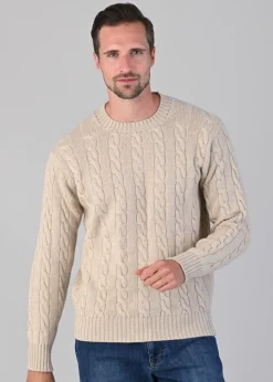 Chirnside 4 Ply Cashmere Crew - Linen