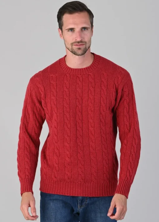 Chirnside 4 Ply Cashmere Crew - Poppy Mel