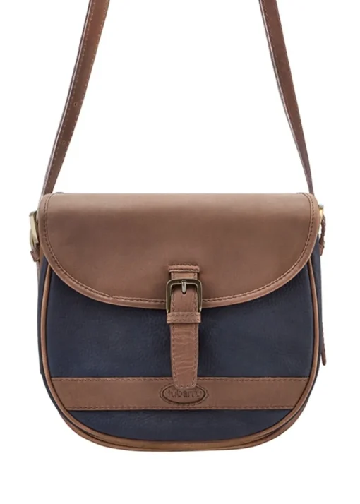 Clara Large Saddle Bag - Navy and Brown