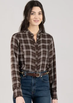 Clarion Blouse - Mole Plaid
