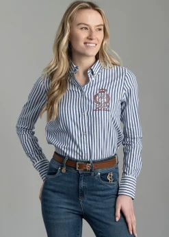 Classic Button Down Shirt - Navy Stripe