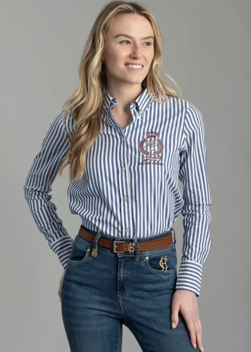 Classic Button Down Shirt - Navy Stripe