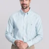 Classic Oxford Stripe Shirt - Deep Green