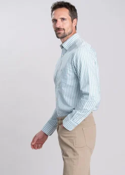 Classic Oxford Stripe Shirt - Deep Green