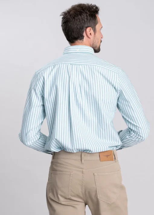 Classic Oxford Stripe Shirt - Deep Green