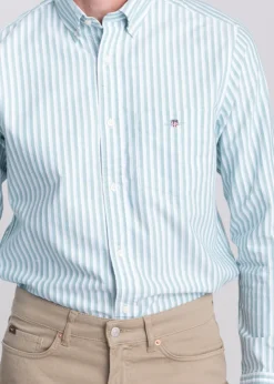 Classic Oxford Stripe Shirt - Deep Green