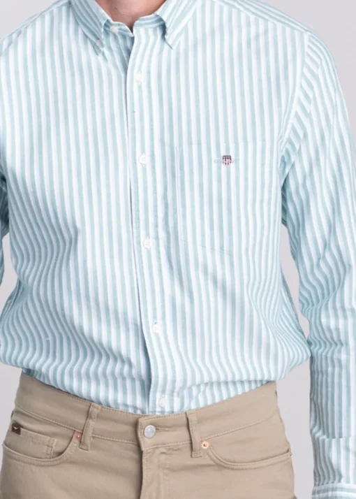 Classic Oxford Stripe Shirt - Deep Green