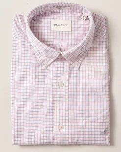 Classic Poplin Check Shirt - Light Pink