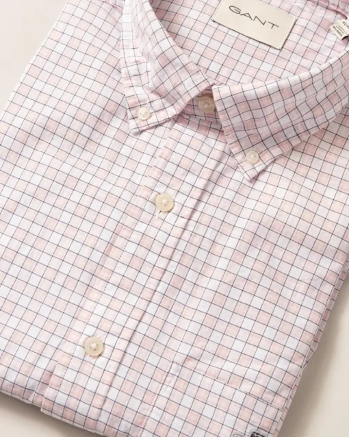Classic Poplin Check Shirt - Light Pink