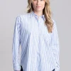 Classic Poplin Striped Shirt - Perfect Blue