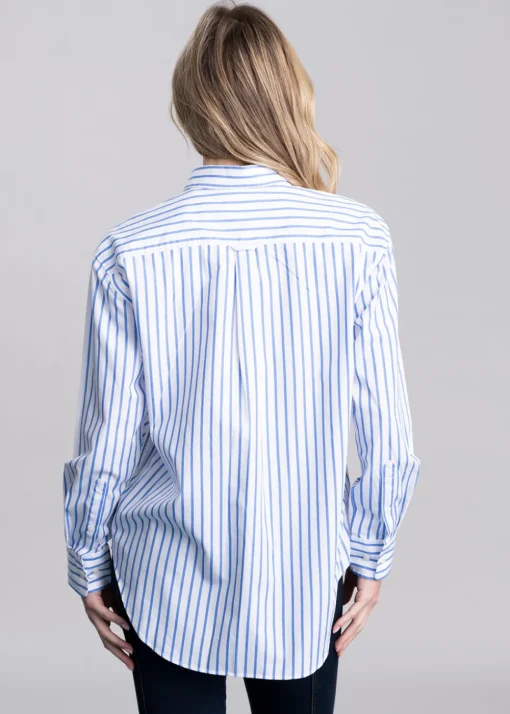 Classic Poplin Striped Shirt - Perfect Blue