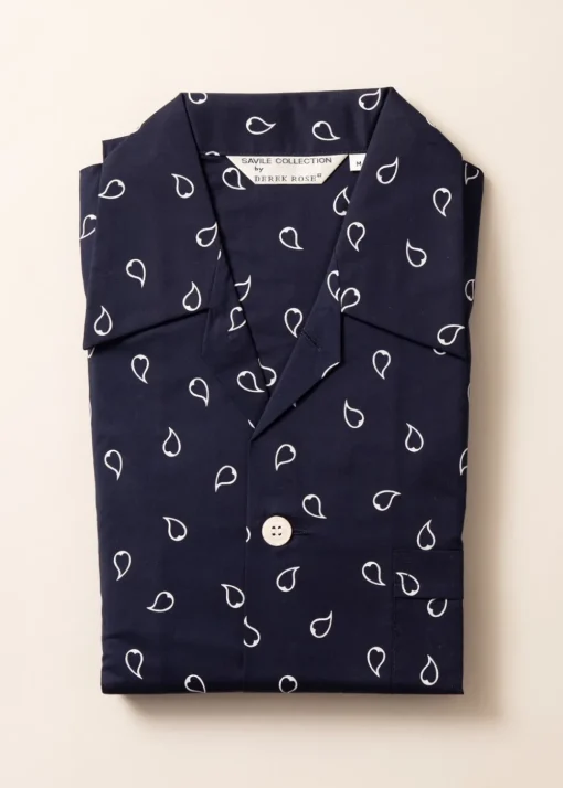 Classic Small Paisley Pyjamas - Navy