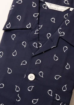 Classic Small Paisley Pyjamas - Navy