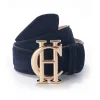 Classic Suede Belt - Ink Navy