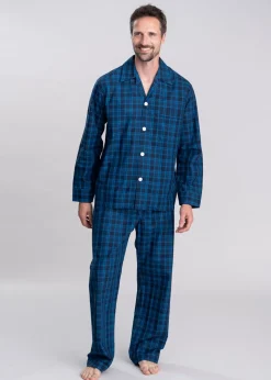 Classic Tartan Checked Pyjamas - Navy