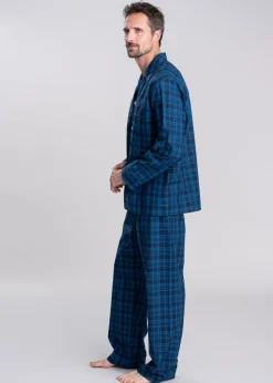 Classic Tartan Checked Pyjamas - Navy