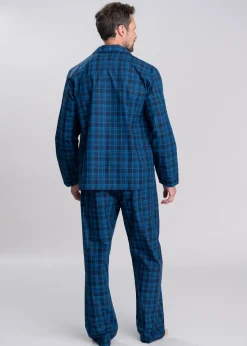 Classic Tartan Checked Pyjamas - Navy