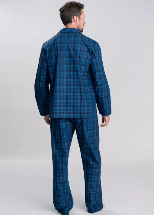 Classic Tartan Checked Pyjamas - Navy