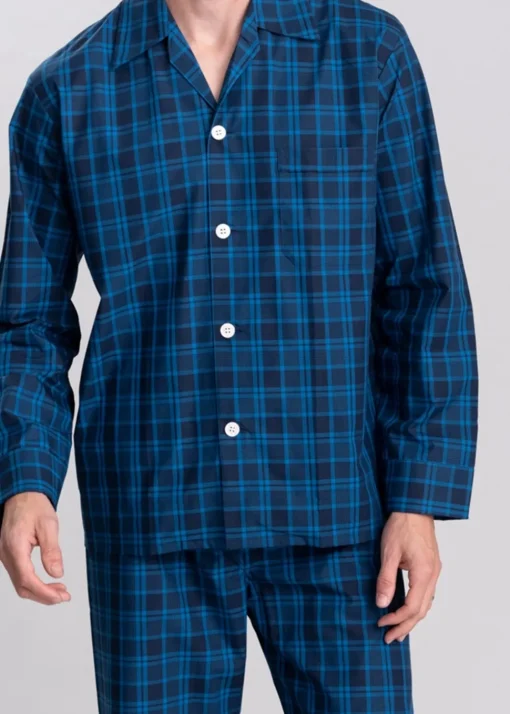 Classic Tartan Checked Pyjamas - Navy