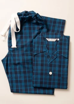 Classic Tartan Checked Pyjamas - Navy
