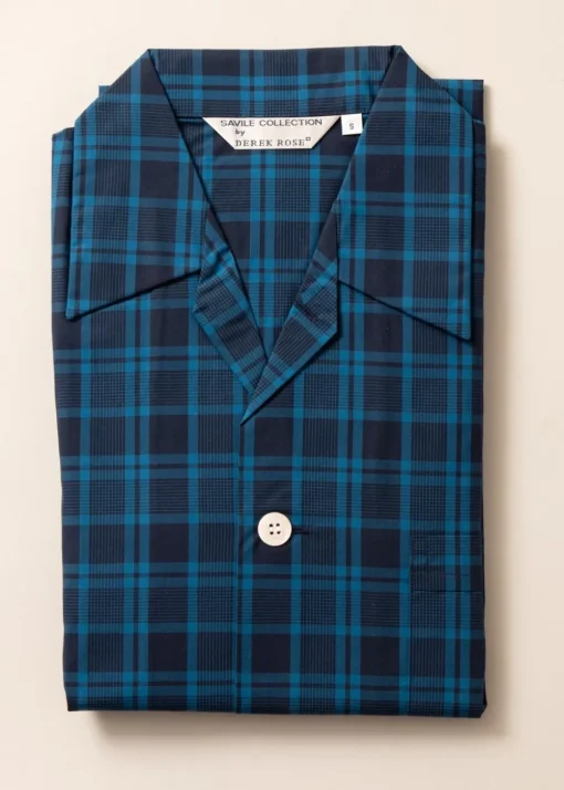 Classic Tartan Checked Pyjamas - Navy