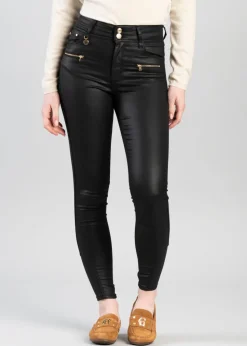 Coated Jodhpur Jeans - Black