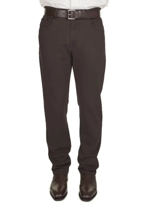 Coloured Broken Twill Jean - Brown