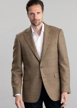 Corbridge Tweed Jacket - Blue and Green Twill with Red and Royal Blue Check
