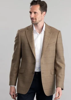 Corbridge Tweed Jacket - Blue and Green Twill with Red and Royal Blue Check