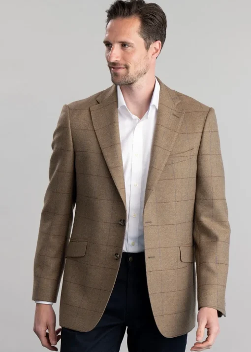 Corbridge Tweed Jacket - Blue and Green Twill with Red and Royal Blue Check