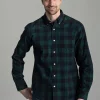 Cord Check Shirt - Deep Forest Green